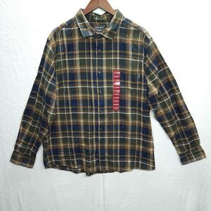 Eddie Bauer Flannel Shirt Men's XL Bristol Plaid Outdoor Hiking Cabincore